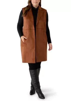Faux Suede Long Vest by Philosophy