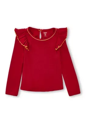 Ruffle Sleeve Knit Top by Crown & Ivy