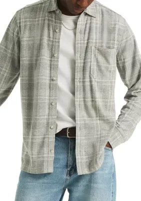 Plaid Knit Button-Front Shirt by Nautica
