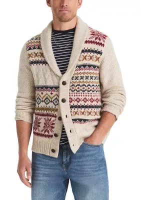 Fair Isle Shawl Collar Cardigan
