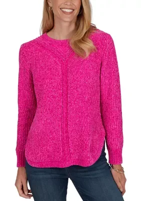 Jewel Neck Luster Chenille Pullover Sweater by Ruby Rd
