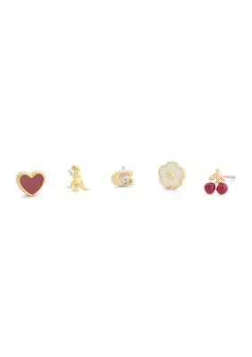 Signature Enamel Heart Motif Single Stud Earring Boxed Set by Coach