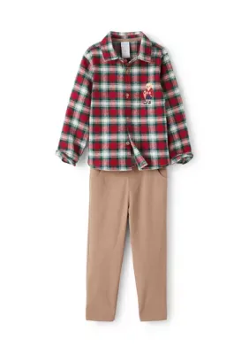 3-Piece Plaid Top, Pants & Hat Set by Draper