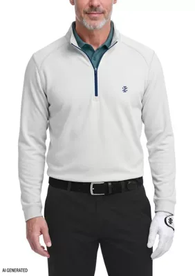 Long Sleeve Mesh 1/4 Zip Pullover by IZOD