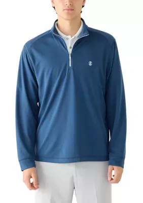 Long Sleeve Mesh 1/4 Zip Pullover by IZOD