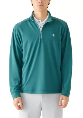 Long Sleeve Mesh 1/4 Zip Pullover by IZOD
