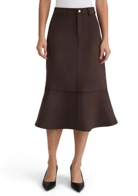 Front Fly Seamed Midi Skirt by Jones New York