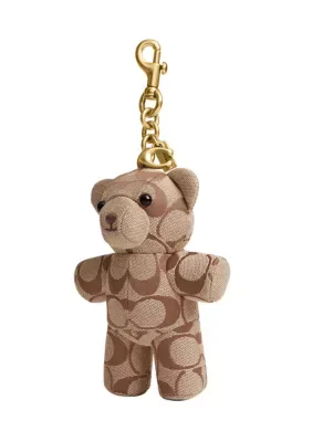 Bear Bag Charm in Signature Jacquard