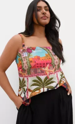 Capri Paradise Print Cami by City Chic