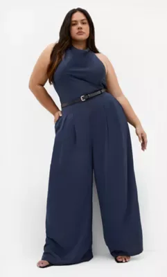 Clara Halter Wide Leg Jumpsuit by City Chic