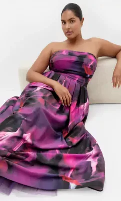 Rosalee Sleeveless Vivid Print Maxi Dress by City Chic