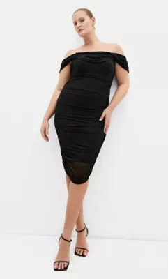 Alyssa Ruched Midi Dress by City Chic