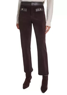 Vegan Trim Corduroy Pants by Karl Lagerfeld
