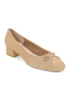 Novie Bow Block Heel Pumps by Pelle Moda