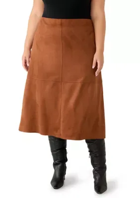 Faux Suede Midi Skirt by Fever