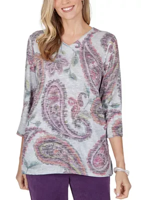 Vail Exploded Paisley Top by Alfred Dunner