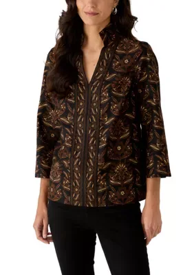 V-Neck Collar Popover Top by Crown & Ivy