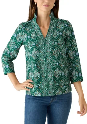 V-Neck Collar Popover Top