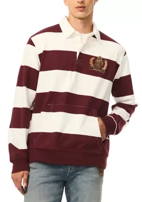 Kapeo Striped Long Sleeve Rugby Polo Shirt by Buffalo David Bitton