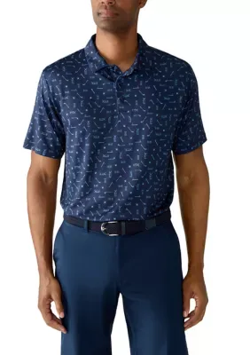 Golf Sketchbook Print Short Sleeve Golf Polo Shirt by Pro Tour
