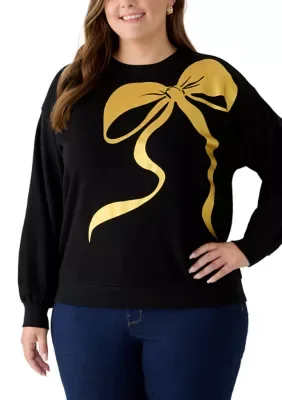 Long Sleeve Graphic Sweeper Top by Crown & Ivy