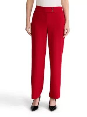 Fly Front Wide Leg Extend Tab Pant