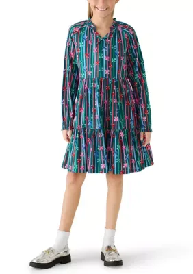 Long Sleeve Woven Bow Dress by Crown & Ivy