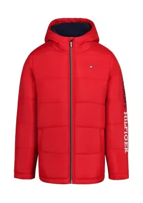 Fleece-Lined Logo Puffer Jacket by Tommy Hilfiger