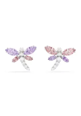 Dragonfly Stud Earrings in Rhodium by Swarovski