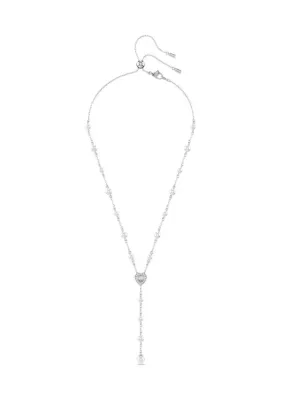 Capsule Crystal Heart Pearl Y-Necklace, 18 In by Swarovski