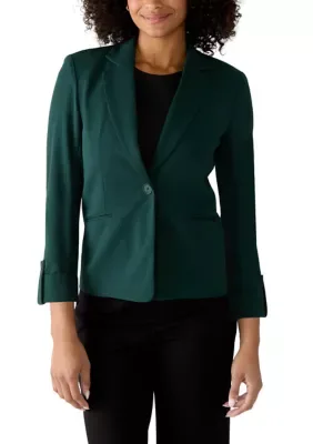 Collared Button Front Jacket by Anne Klein