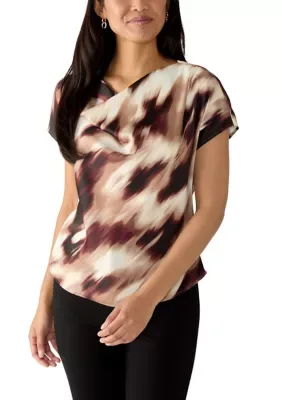 Cowl Neck Short Sleeve Top by Anne Klein