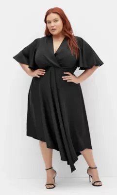 Scarlette Wrap Flutter Dress by City Chic
