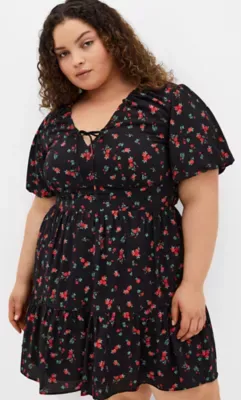 Daphne Balloon Sleeve Mini Dress