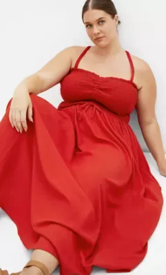 Jazmine Shirred Ruffle Dress by City Chic