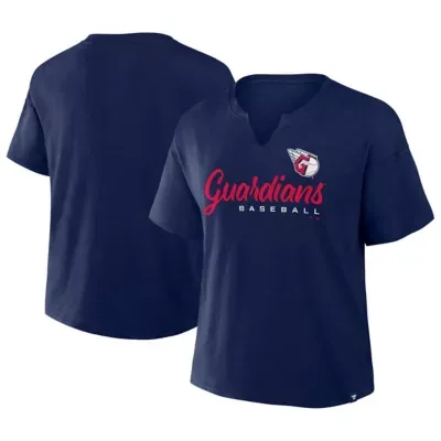 MLB Cleveland Guardians Fan Fave Stadium Slub Boxy Notch Neck T-Shirt by Fanatics