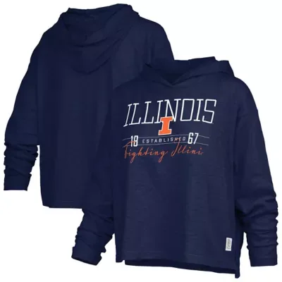 NCAA Illinois Fighting Illini Castillo Slub Waist Length Long Sleeve Hooded T-Shirt by Pressbox
