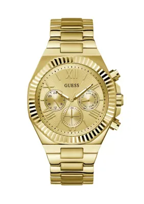 Gold-Tone Coin Edge Bezel Watch by GUESS