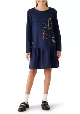 French Terry Heart Dress by Crown & Ivy