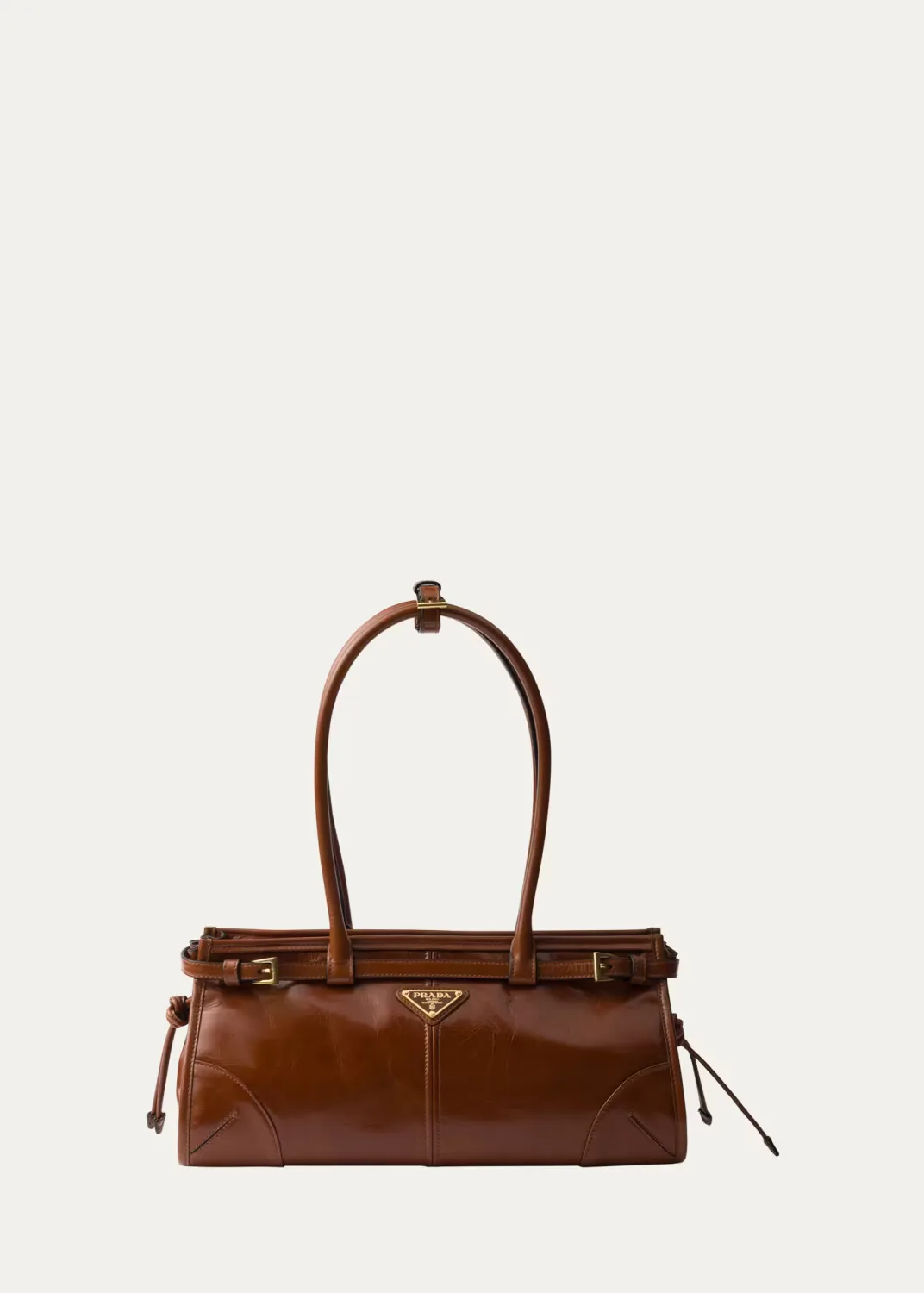 Medium East-West Leather Shoulder Bag by Prada