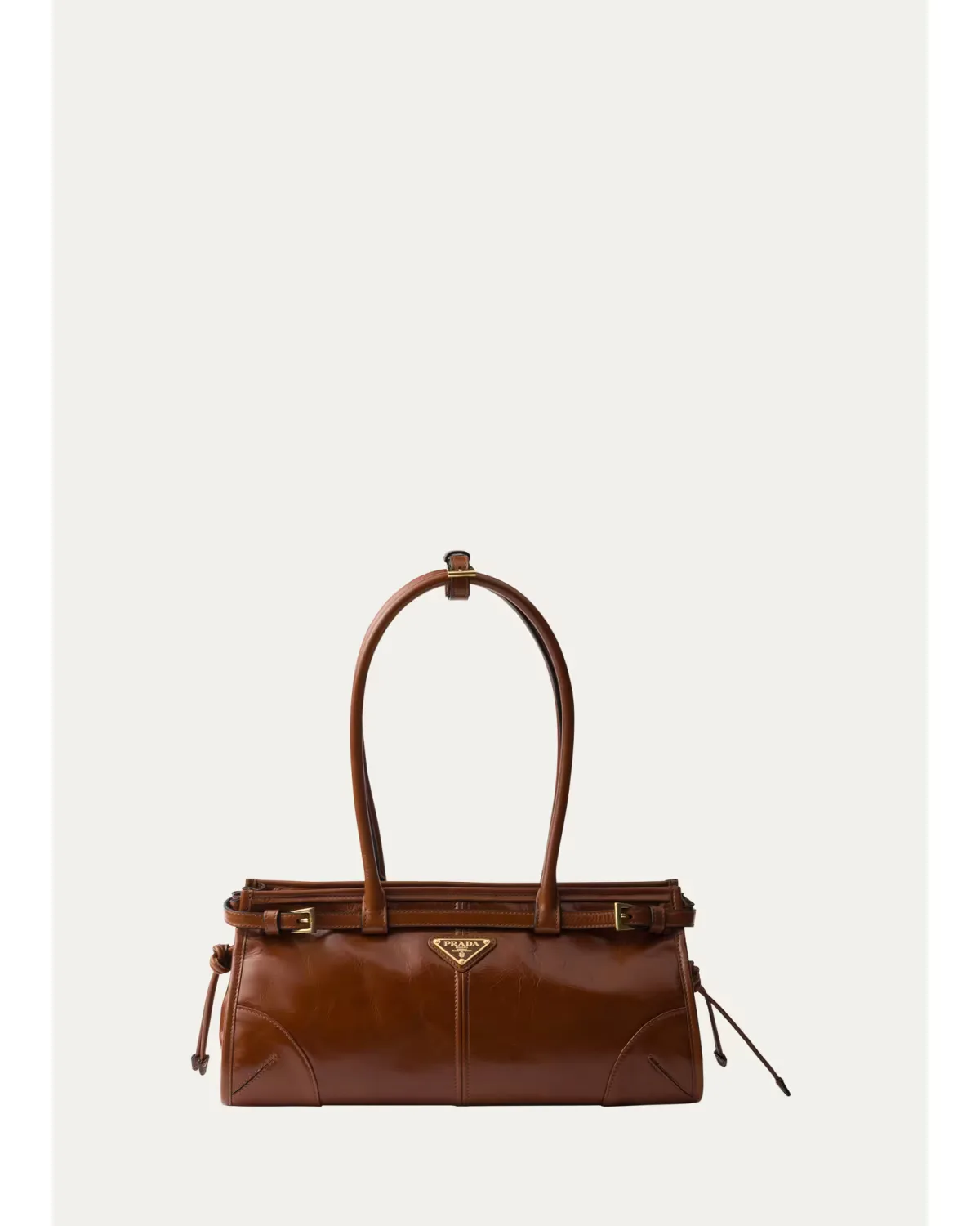 Medium East-West Leather Shoulder Bag by Prada