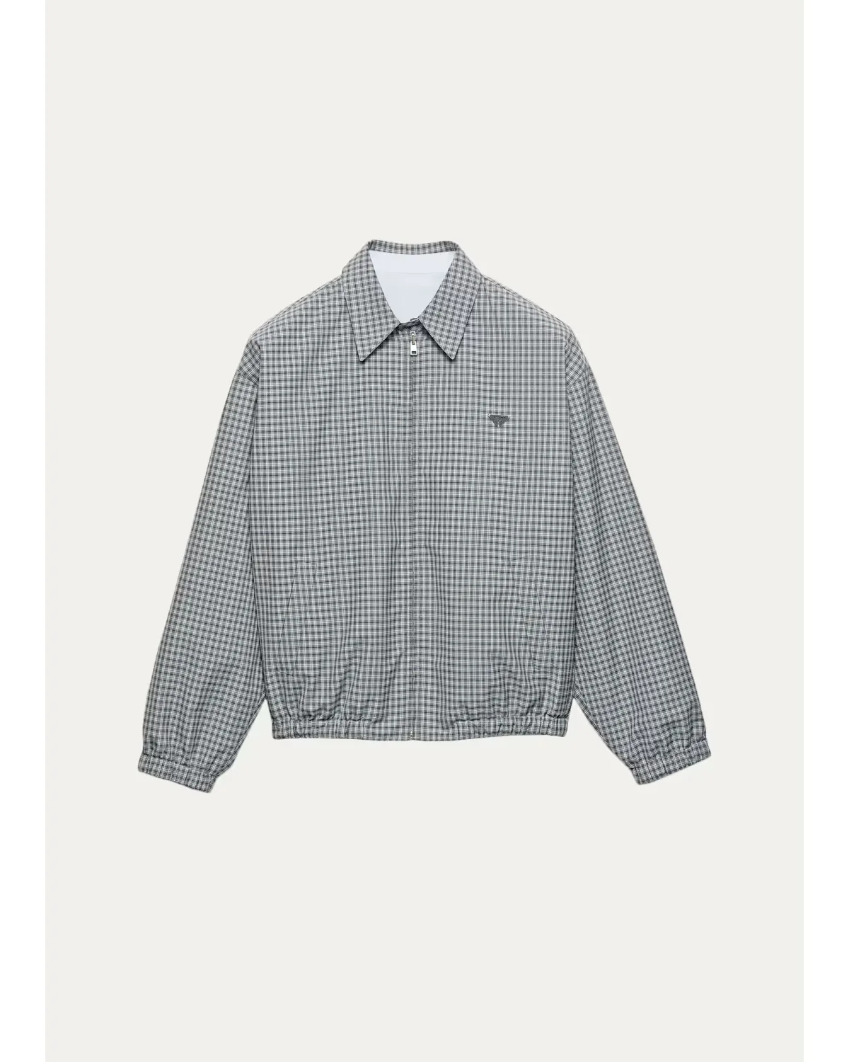 Check Cotton Zip Jacket by Prada