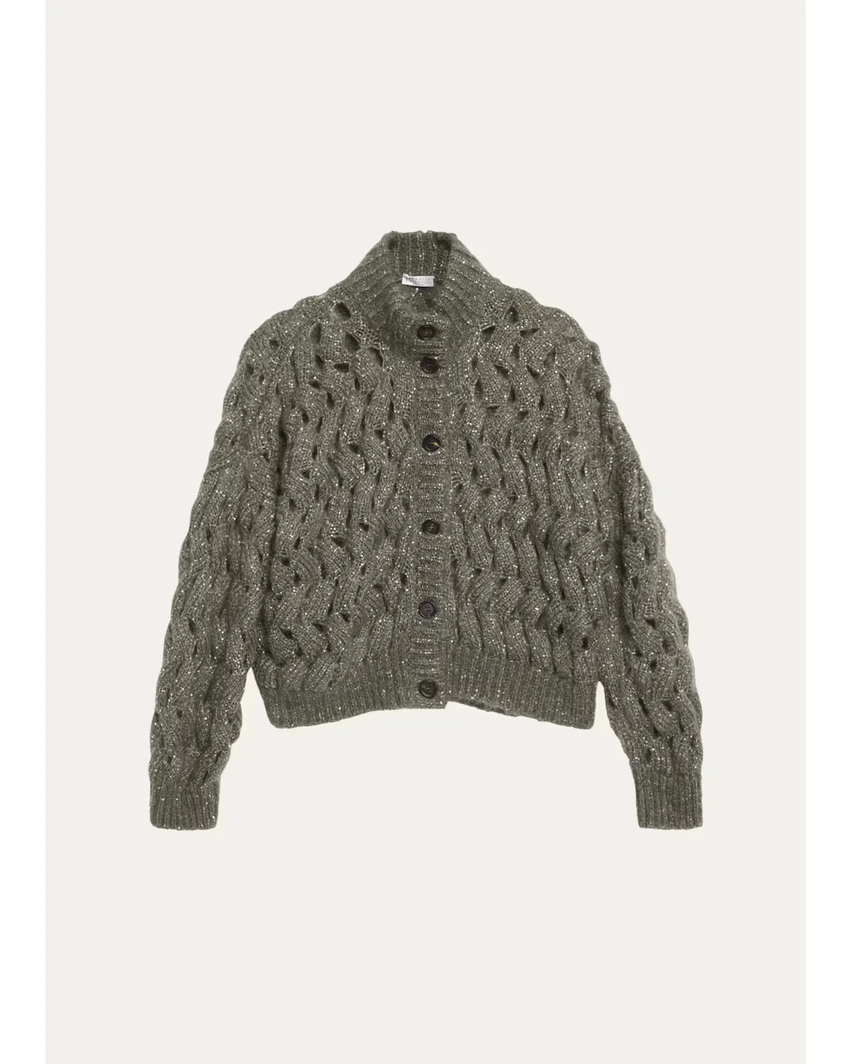 Ocean Waves Diamante Mohair Cardigan by Brunello Cucinelli