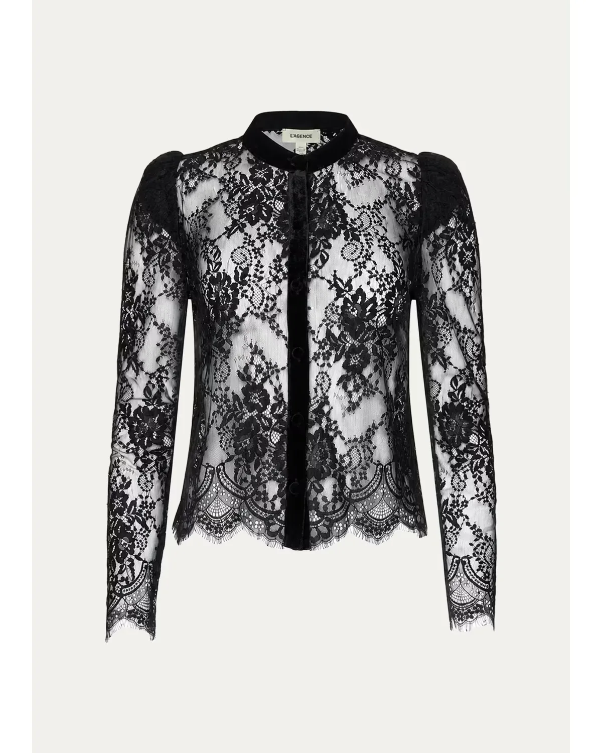 Dorothea Velvet Lace Blouse by L'AGENCE