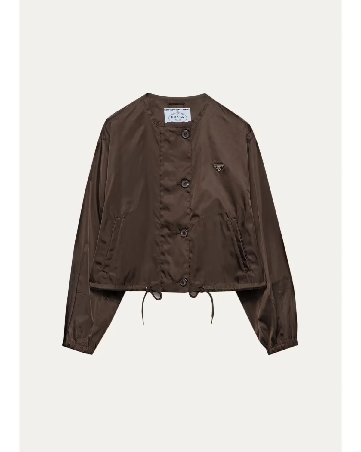 Logo Drawstring Hem Jacket by Prada