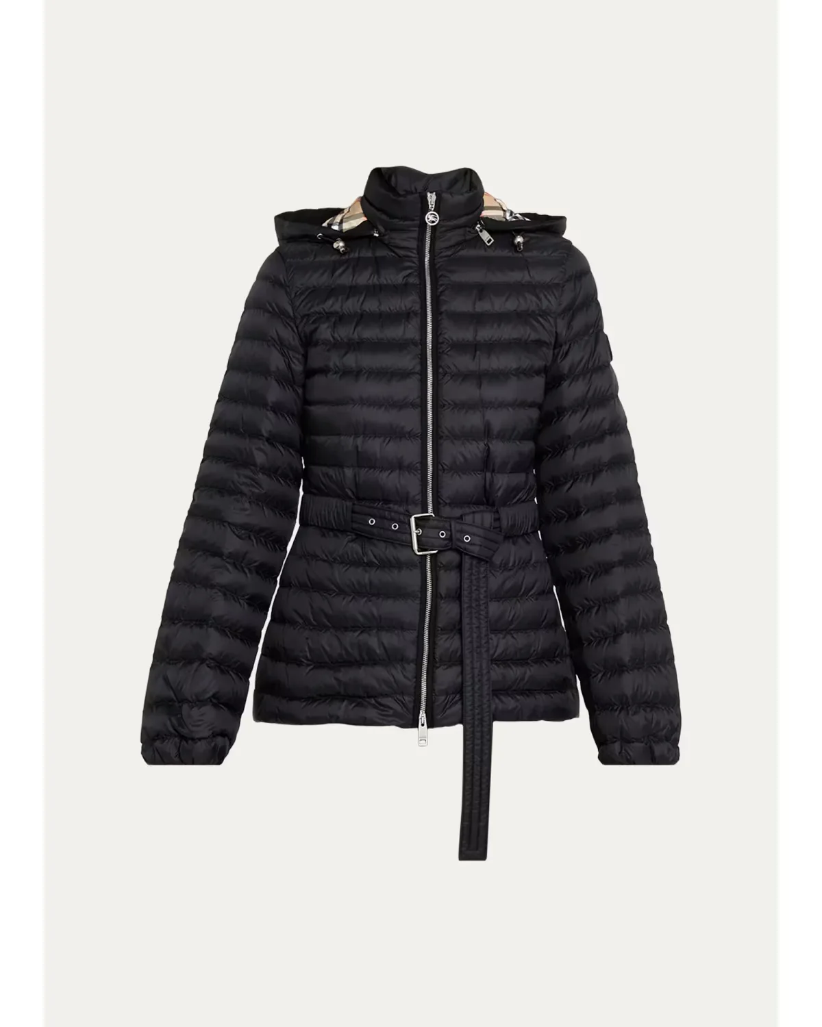 Amberley Belted Nylon Puffer Jacket with Detachable Collar by Burberry