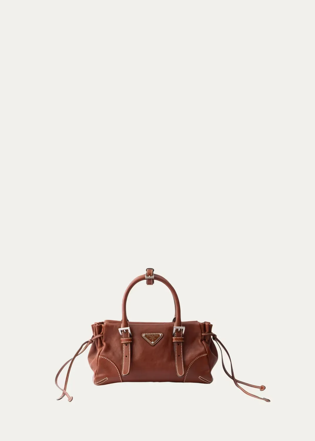 Bonnie Leather Top-Handle Bag by Prada