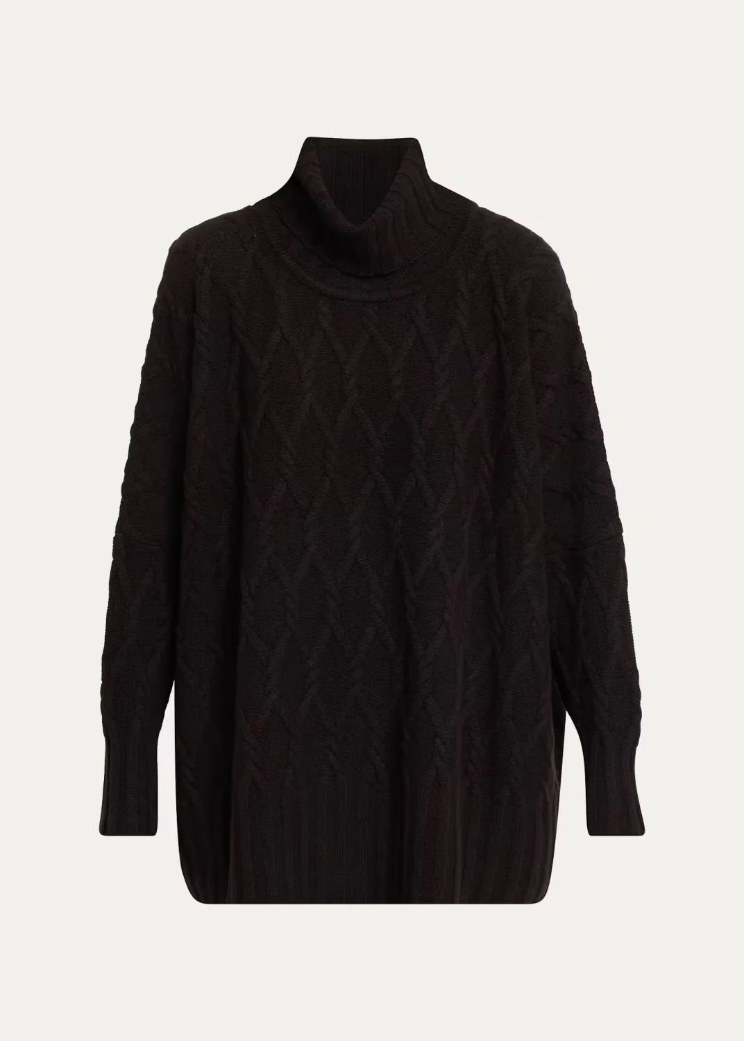Cashmere Cable Roll Neck - Long Length