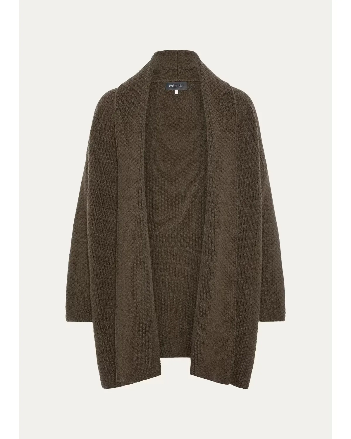 A-Line Scrunch Shawl Collar Cardigan - Long Length