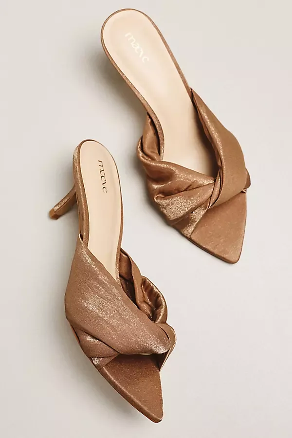 Ilora Satin Twist Mule Heels by Maeve